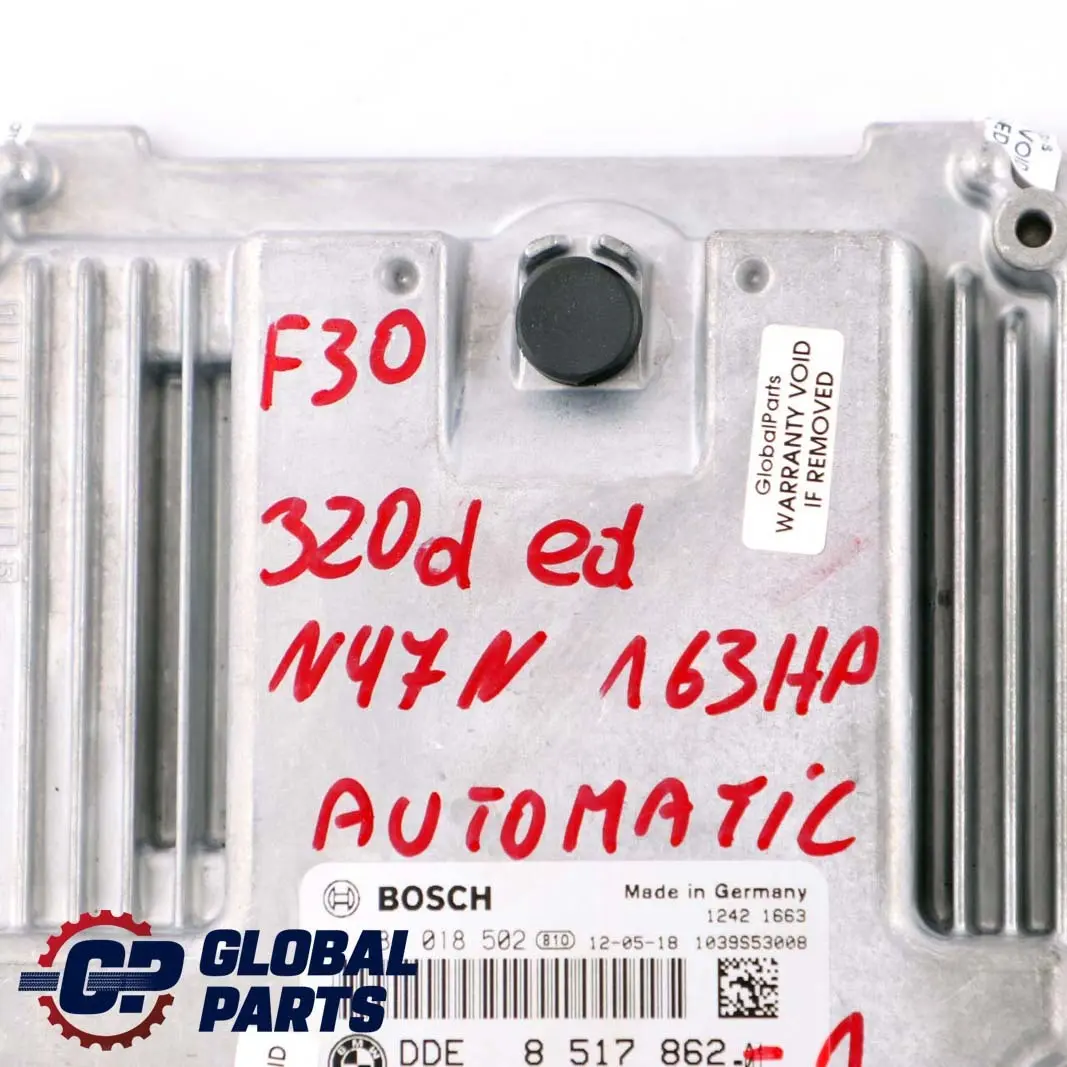 Control Unit Diesel N47N ECU DDE Automatic to BMW F10 F20 F30 F32 Engine with Part number 8517862 BMW F10 F20 F30 F32 Engine Control Unit Diesel N47N ECU DDE Automatic - SKU 8517862-1 - Part number 8517862
