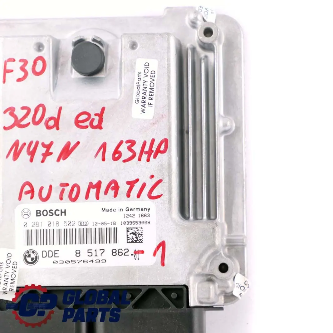 Control Unit Diesel N47N ECU DDE Automatic to BMW F10 F20 F30 F32 Engine with Part number 8517862 BMW F10 F20 F30 F32 Engine Control Unit Diesel N47N ECU DDE Automatic - SKU 8517862-1 - Part number 8517862