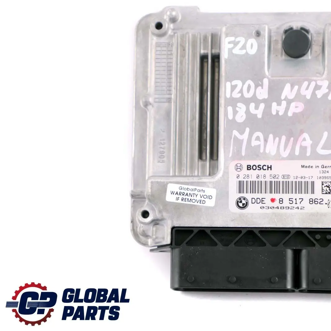 Unidad Control Motor Diesel N47N ECU DDE Manual para BMW F10 F20 F30 F32 con número de pieza 8517862 BMW F10 F20 F30 F32 Unidad Control Motor Diesel N47N ECU DDE Manual - SKU 8517862 - Número de pieza 8517862
