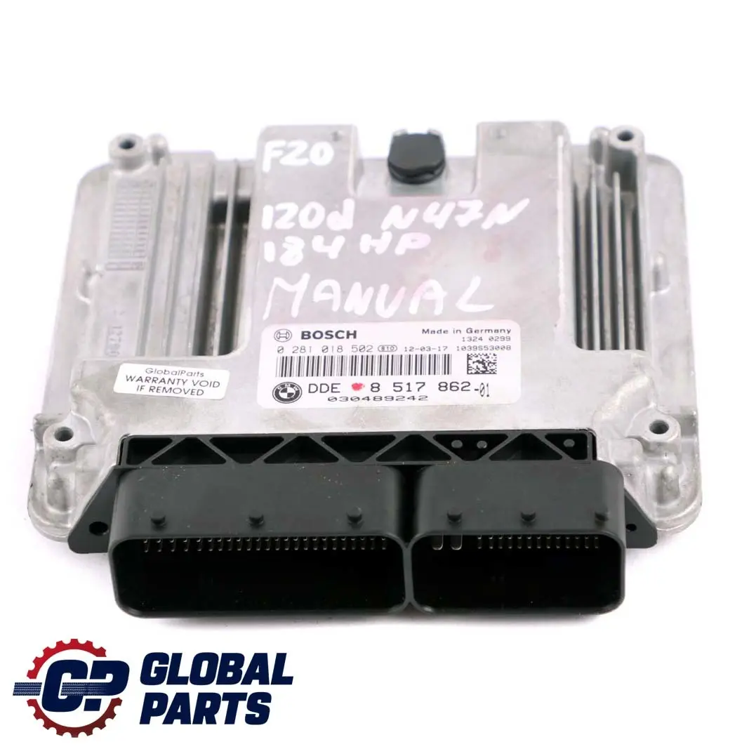 Unidad Control Motor Diesel N47N ECU DDE Manual para BMW F10 F20 F30 F32 con número de pieza 8517862 BMW F10 F20 F30 F32 Unidad Control Motor Diesel N47N ECU DDE Manual - SKU 8517862 - Número de pieza 8517862
