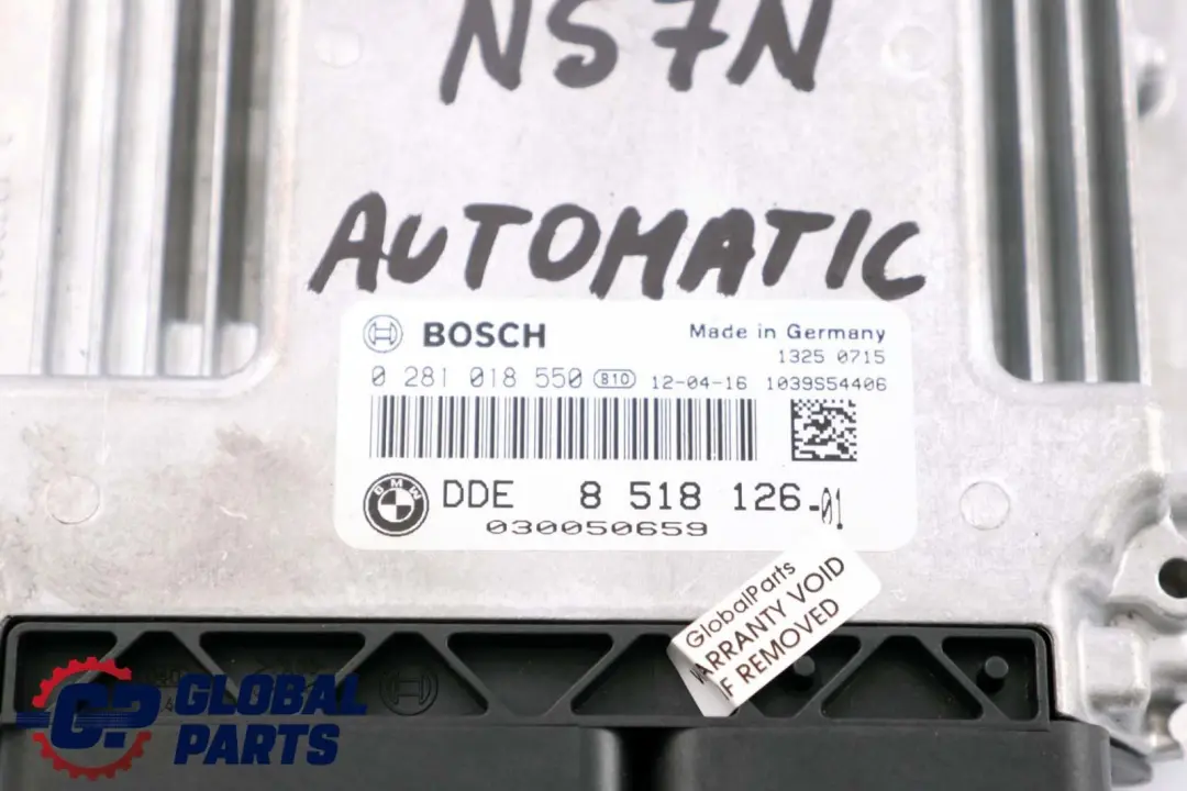 N57N Engine Control Unit ECU DDE Automatic to BMW F01 LCI F10 F30 Diesel with Part number 8518126 BMW F01 LCI F10 F30 Diesel N57N Engine Control Unit ECU DDE Automatic - SKU 8518126 - Part number 8518126