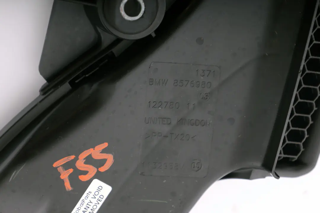 Panel Air Intake Duct Pipe Vent to Mini Cooper F55 F56 F57 F60 with Part number 8576980 Mini Cooper F55 F56 F57 F60 Panel Air Intake Duct Pipe Vent - SKU 8576980 - Part number 8576980