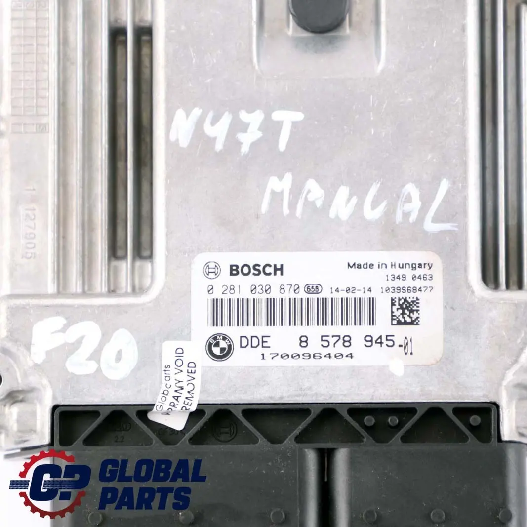 N47N 116HP ECU Kit DDE + 2 Keys + FEM Manual to BMW F20 F21 F30 116d 316d with Part number 8578945 BMW F20 F21 F30 116d 316d N47N 116HP ECU Kit DDE + 2 Keys + FEM Manual - SKU 8578945-1 - Part number 8578945
