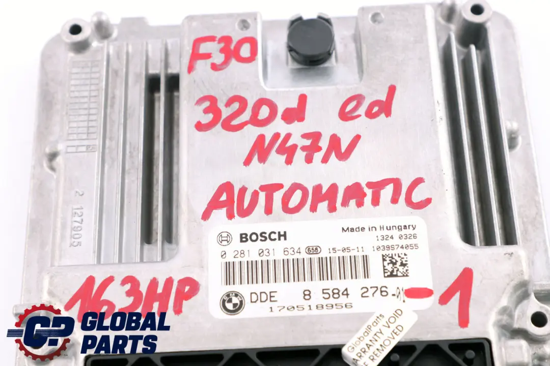 BMW F30 F31 320d Diesel N47N 163HP Kit ECU DDE + Clé + FEM - SKU 8584276-1 - Numéro de pièce 8584276