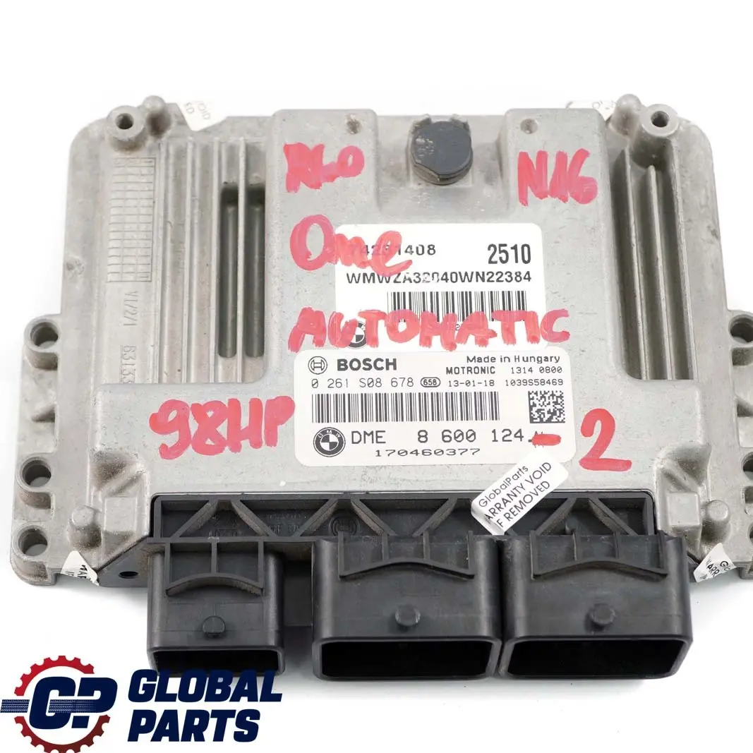 Mini One R56 LCI R60 N16 Engine Control Unit ECU DME + CAS3 Automatic - SKU 8600124-2 - Part number 8600124