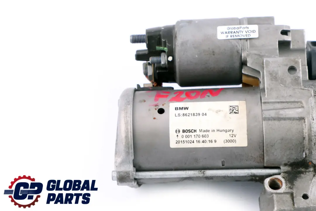 BMW 1 2 F20 F21 F30 LCI G30 Demarreur Moteur Essence Bosch 7521122 - SKU 8621839 - Numéro de pièce 8621839