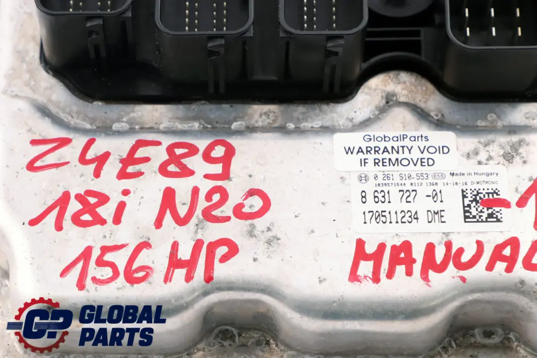 BMW Z4 Series E89 Roadster 18i N20 156HP ECU Kit DME CAS3 + Key Manual - SKU 8631727-1 - Part number 8631727