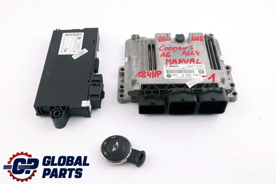 184HP ECU Kit DME + CAS3 + Cle Manuel pour Mini Cooper S R60 ALL4 N18 1.6 à propos du numéro de pièce 8652746 Mini Cooper S R60 ALL4 N18 1.6 184HP ECU Kit DME + CAS3 + Cle Manuel - SKU 8652746-1 - Numéro de pièce 8652746