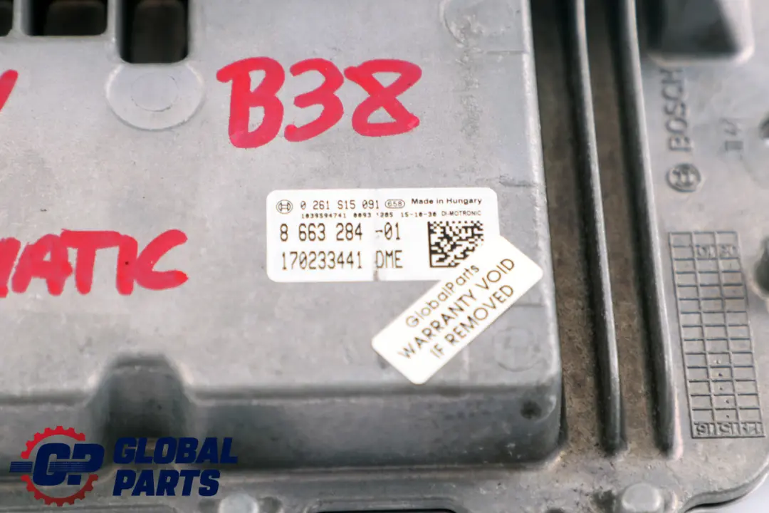 B38 ECU Basic DME Control Unit Automatic Gearbox to BMW F20 F30 F31 LCI with Part number 8663284 BMW F20 F30 F31 LCI B38 ECU Basic DME Control Unit Automatic Gearbox - SKU 8663284 - Part number 8663284