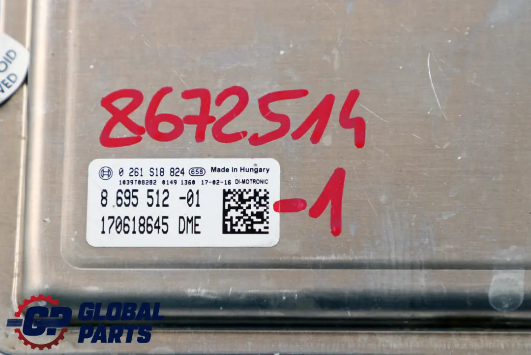 BMW F80 M3 F82 M4 431PS ECU Kit Motore Centralina Dme + Fem + Chiave - SKU 8695512-1 - Numero di parte 8695512