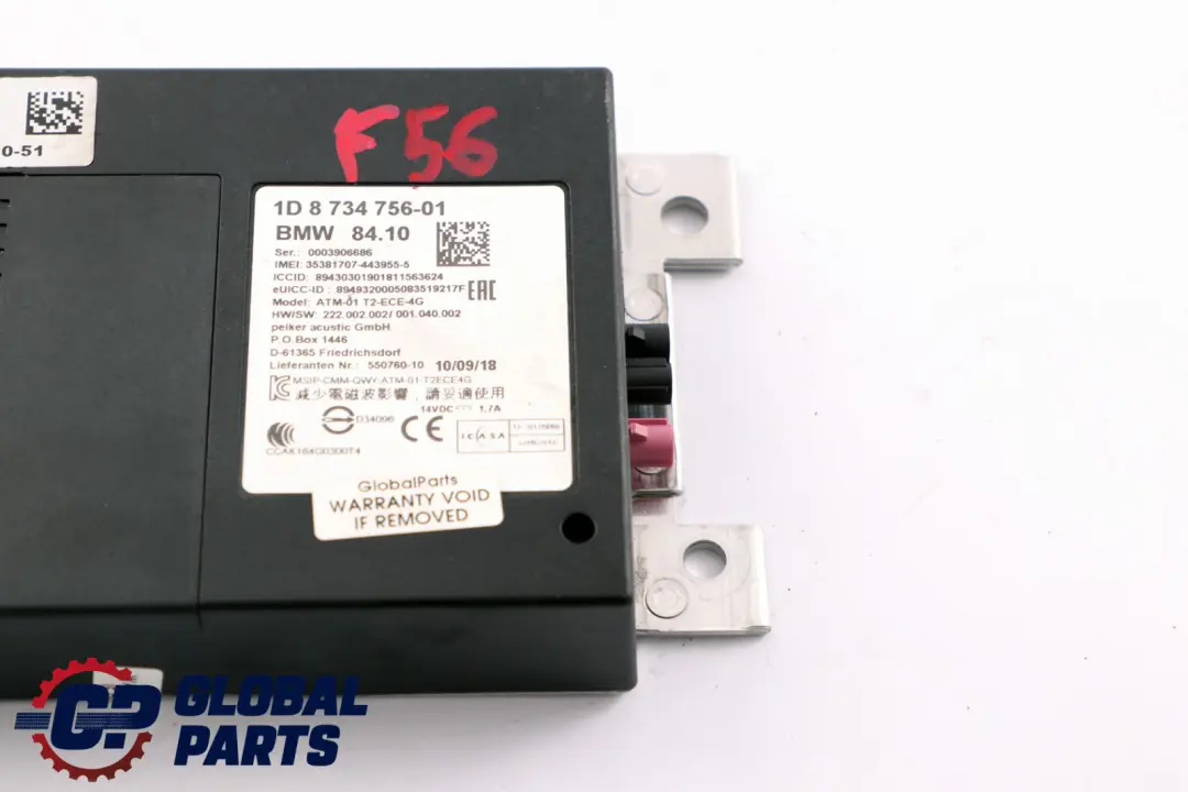 Telematics Control Unit Module to Mini Cooper One F55 F56 F60 with Part number 8734756 Mini Cooper One F55 F56 F60 Telematics Control Unit Module - SKU 8714621 - Part number 8734756