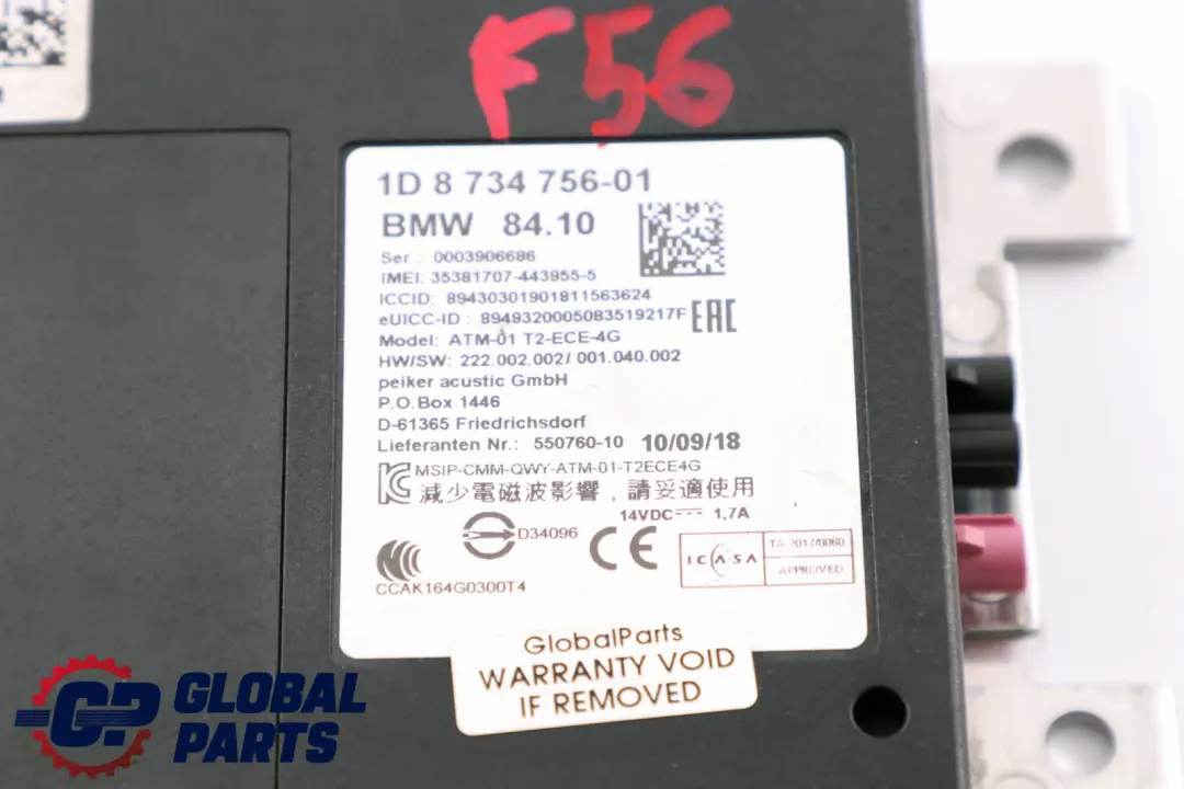 Mini Cooper One F55 F56 F60 Module de contrôle télématique - SKU 8714621 - Numéro de pièce 8734756