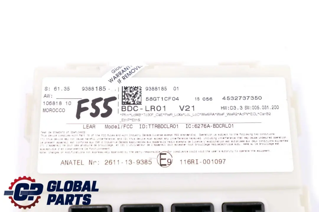 Mini Cooper One F54 F55 F56 F60 ECU Body Domain Controller BDC Module 9388185 - SKU 8736963 - Part number 8736963