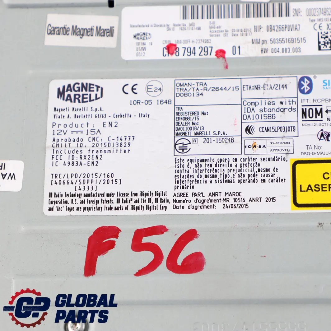 Unità principale Basic Medi DAB per BMW F20 F21 F22 F30 F32 Mini F55 F56 F57 con numero di parte 8794297 BMW F20 F21 F22 F30 F32 Mini F55 F56 F57 Unità principale Basic Medi DAB - SKU 8794297 - Numero di parte 8794297