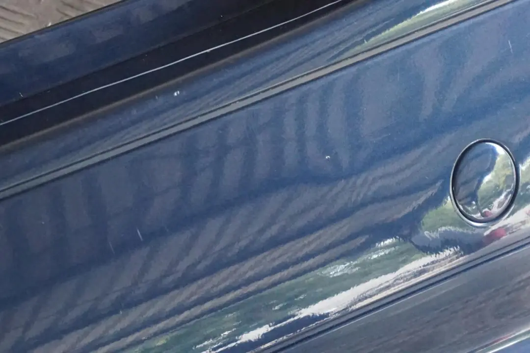 Avantgarde Rear Bumper Trim Panel Atoll Blue Metallic to Mercedes A-Class W169 with Part number 7264355 Mercedes A-Class W169 Avantgarde Rear Bumper Trim Panel Atoll Blue Metallic - SKU 8851725-AB - Part number 7264355