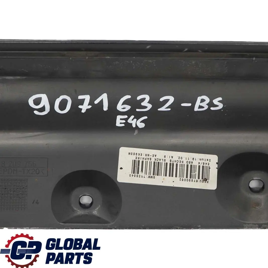 Listwa progowa próg prawy black saphire do BMW E46 o numerze 9071632 BMW E46 Listwa progowa próg prawy black saphire - SKU 9071632-BS - Numer Części 9071632