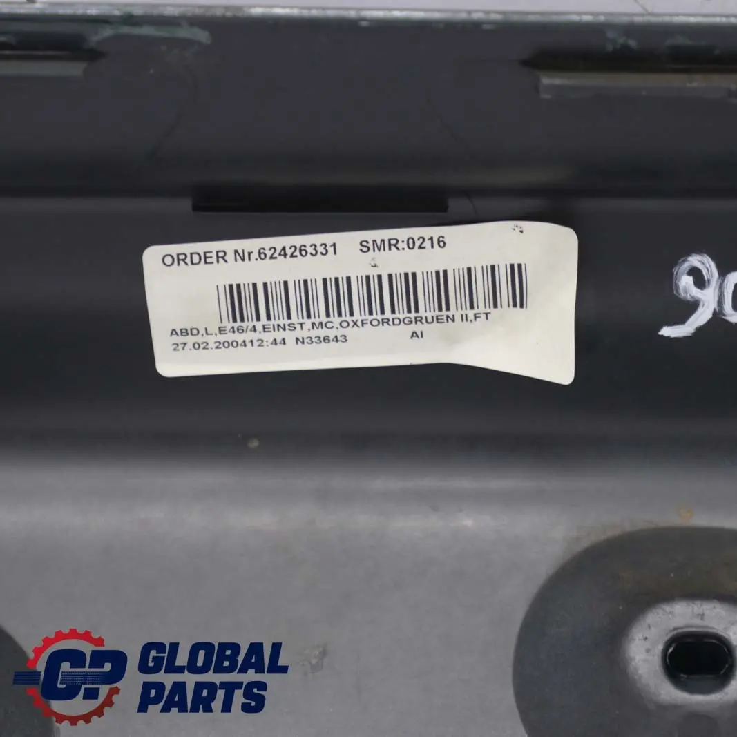 Left N/S Side Sill Skirt Kick Panel Oxford Green - 430 to BMW 3 E46 Saloon Touring with Part number 9071633 BMW 3 E46 Saloon Touring Left N/S Side Sill Skirt Kick Panel Oxford Green - 430 - SKU 9071633-OXF - Part number 9071633