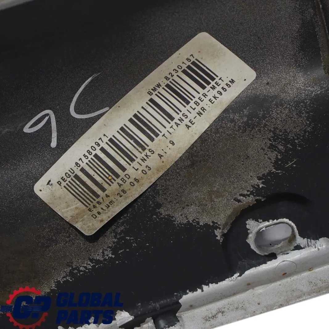 Left N/S 1 Side Sill Skirt Kick Panel Titan Silver 354 to BMW 3 E46 Saloon Touring with Part number 9071633 BMW 3 E46 Saloon Touring Left N/S 1 Side Sill Skirt Kick Panel Titan Silver 354 - SKU 9071633-TS1 - Part number 9071633