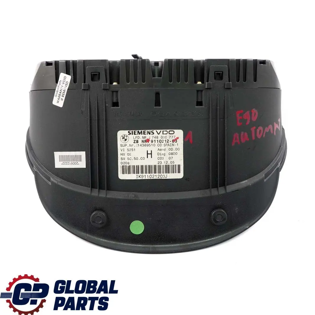 Instrument Cluster Speedo Clocks Automatic to BMW 3 X1 Series E84 E90 E91 with Part number 9110212 BMW 3 X1 Series E84 E90 E91 Instrument Cluster Speedo Clocks Automatic - SKU 9110212-1 - Part number 9110212