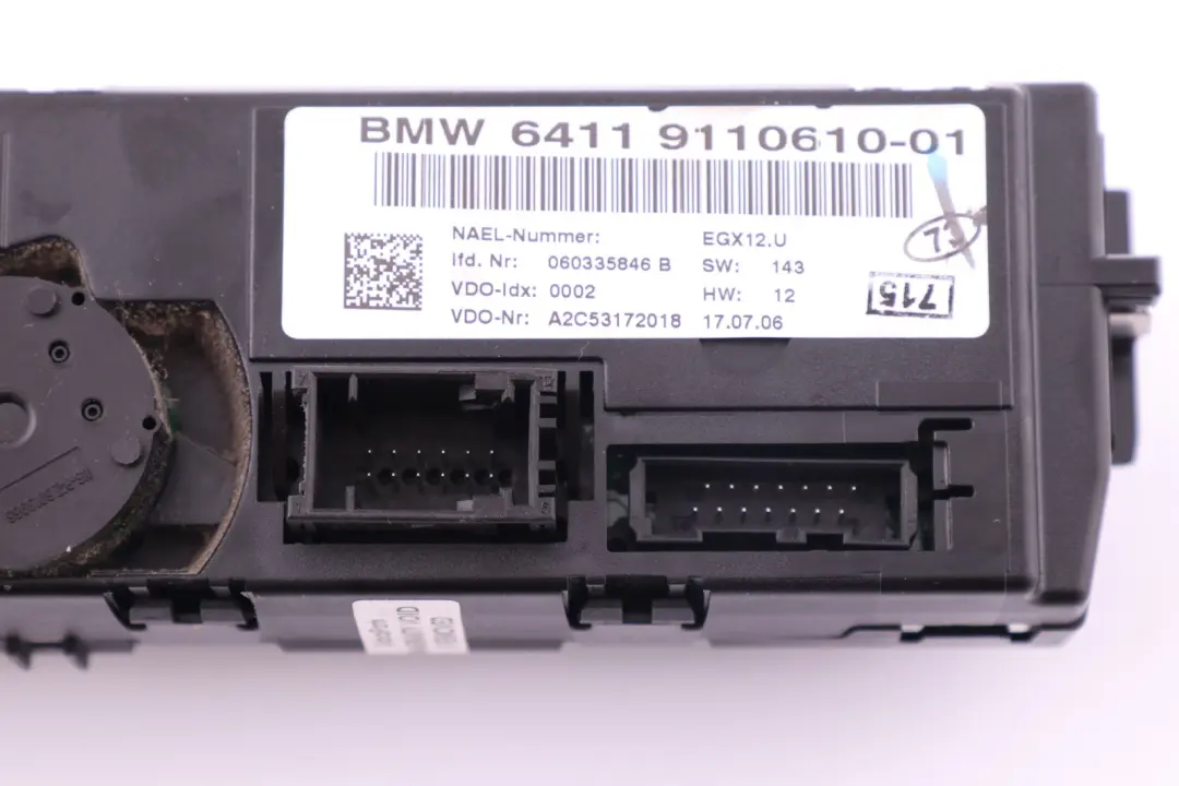 BMW E81 E87 E90 Panel Nawiewu Klimatyzacji - SKU 9110610 - Numer Części 9110610