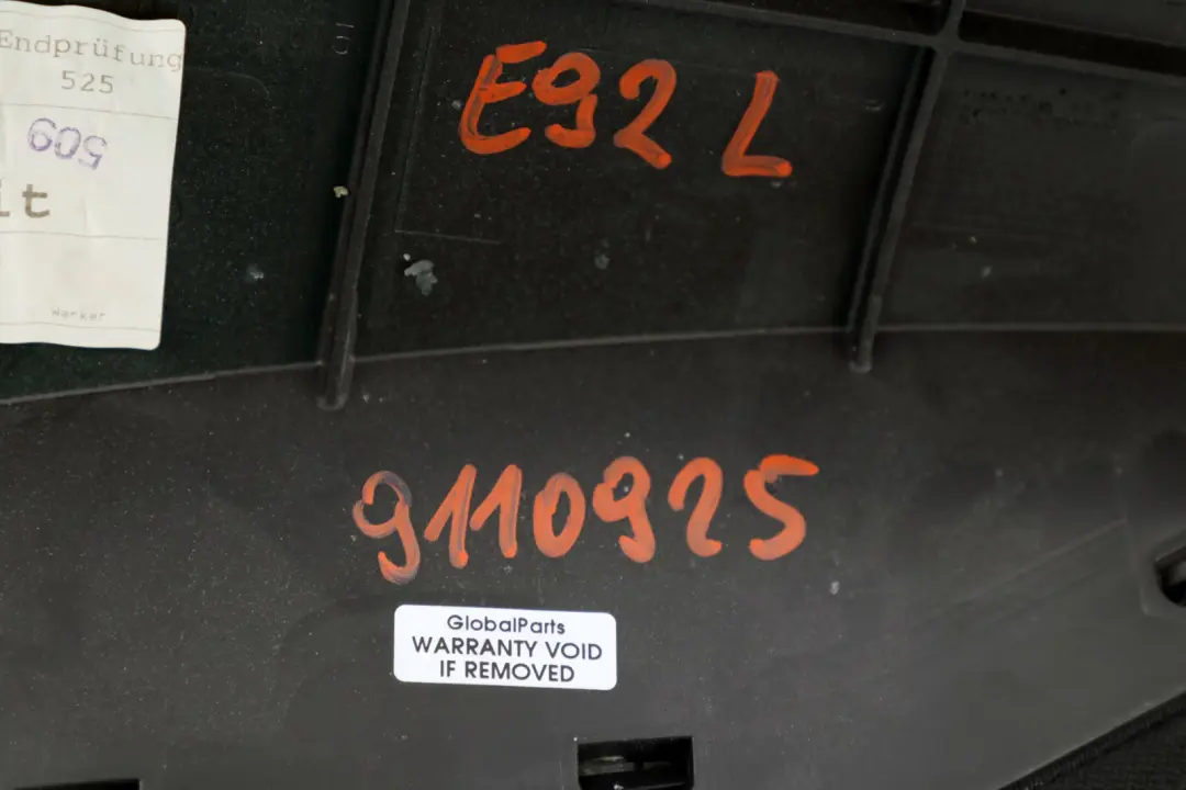 BMW E92 Tela Negro Antracita Acabado Lateral Asiento Izquierdo - SKU 9110925 - Número de pieza 9110925