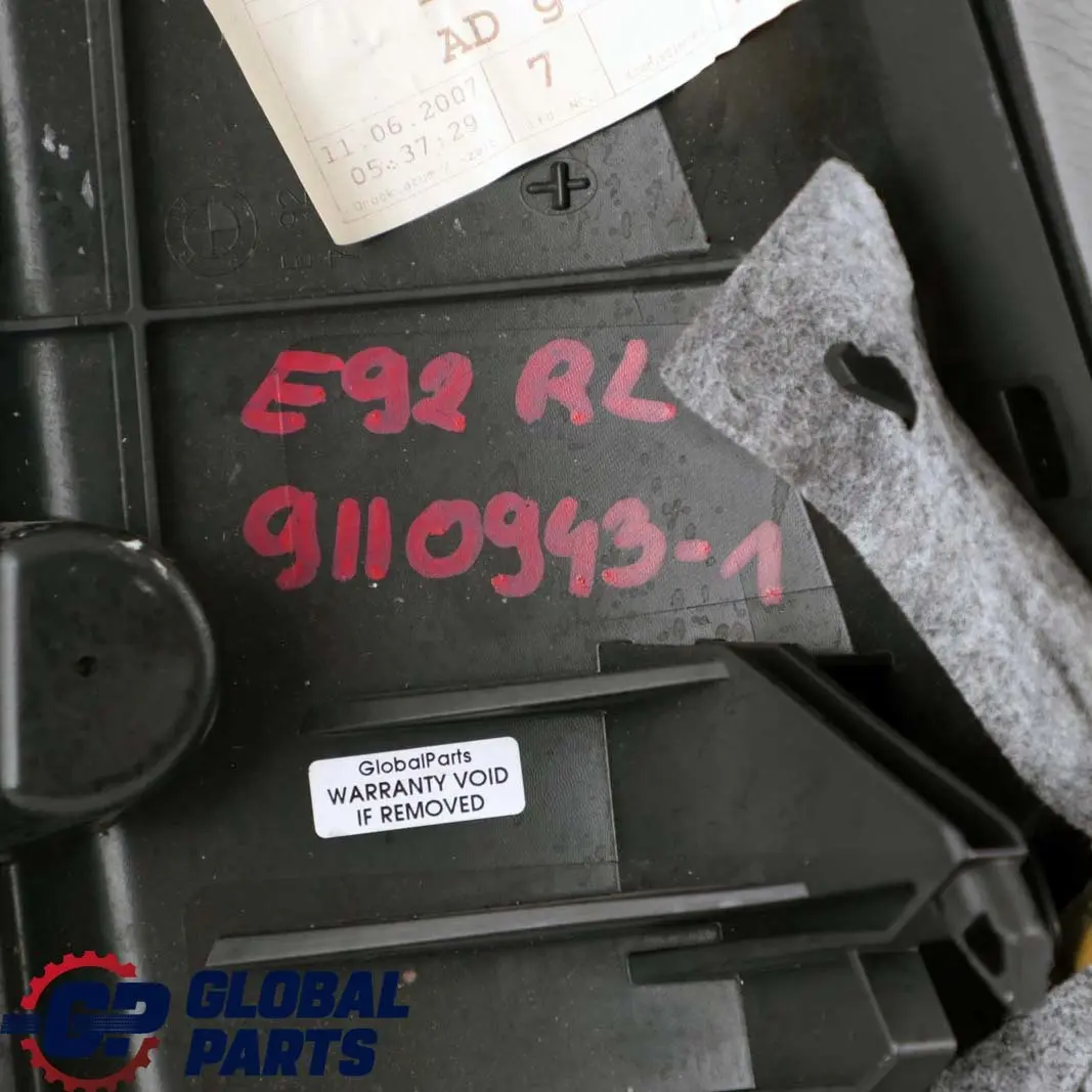 BMW 3 Series E92 Rear Seat Left N/S Side Finisher Leather Grey Grau - SKU 9110943-1 - Part number 9110943