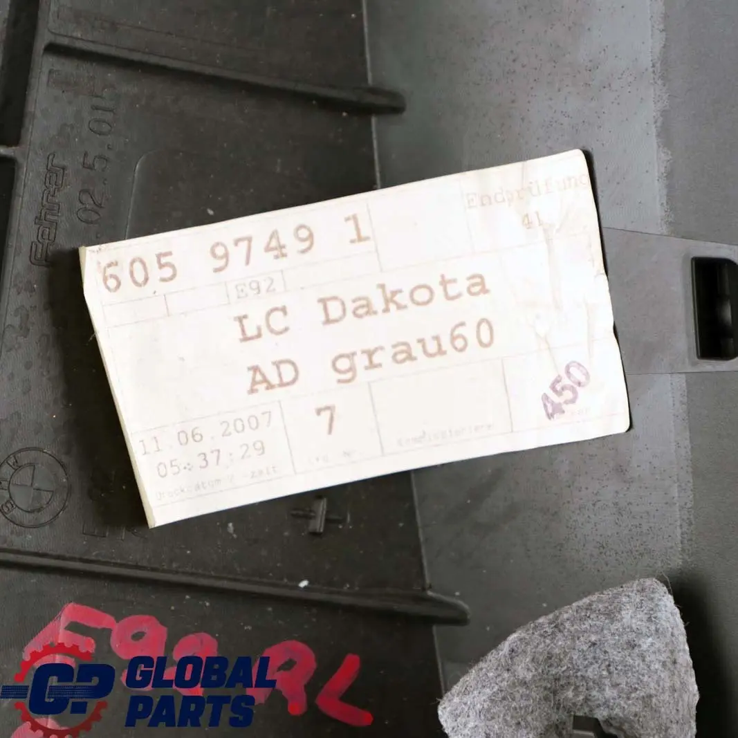 Asiento Trasero Izquierdo Lateral Acabado Cuero Gris Grau para BMW E92 con número de pieza 9110943 BMW E92 Asiento Trasero Izquierdo Lateral Acabado Cuero Gris Grau - SKU 9110943-1 - Número de pieza 9110943