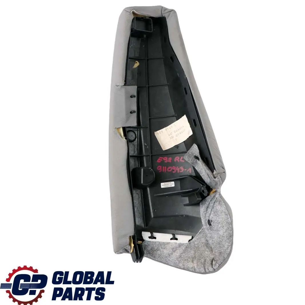 BMW 3 Series E92 Rear Seat Left N/S Side Finisher Leather Grey Grau - SKU 9110943-1 - Part number 9110943