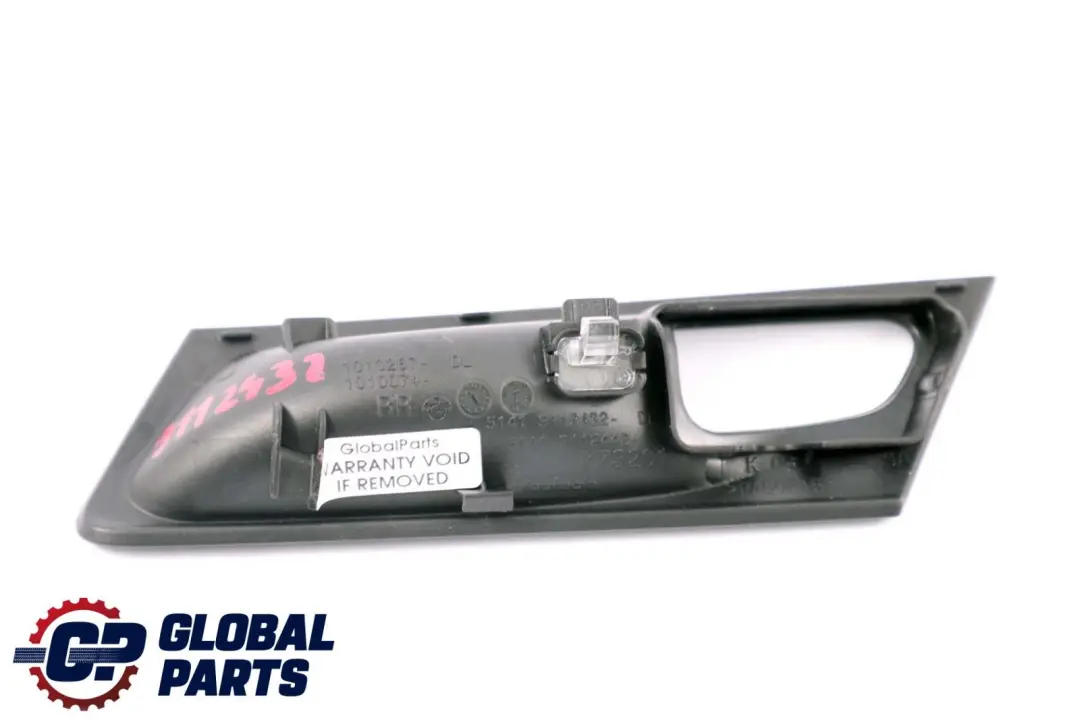 Inside Rear Right Door Opener Cover O/S Black to BMW X6 Series E71 with Part number 9112432 BMW X6 Series E71 Inside Rear Right Door Opener Cover O/S Black - SKU 9112432 - Part number 9112432