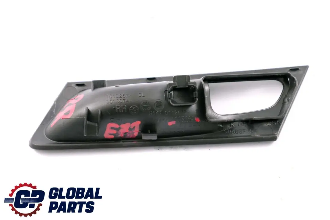 BMW X6 Series E71 Inside Rear Right Door Opener Cover O/S Black - SKU 9112442 - Part number 9112442
