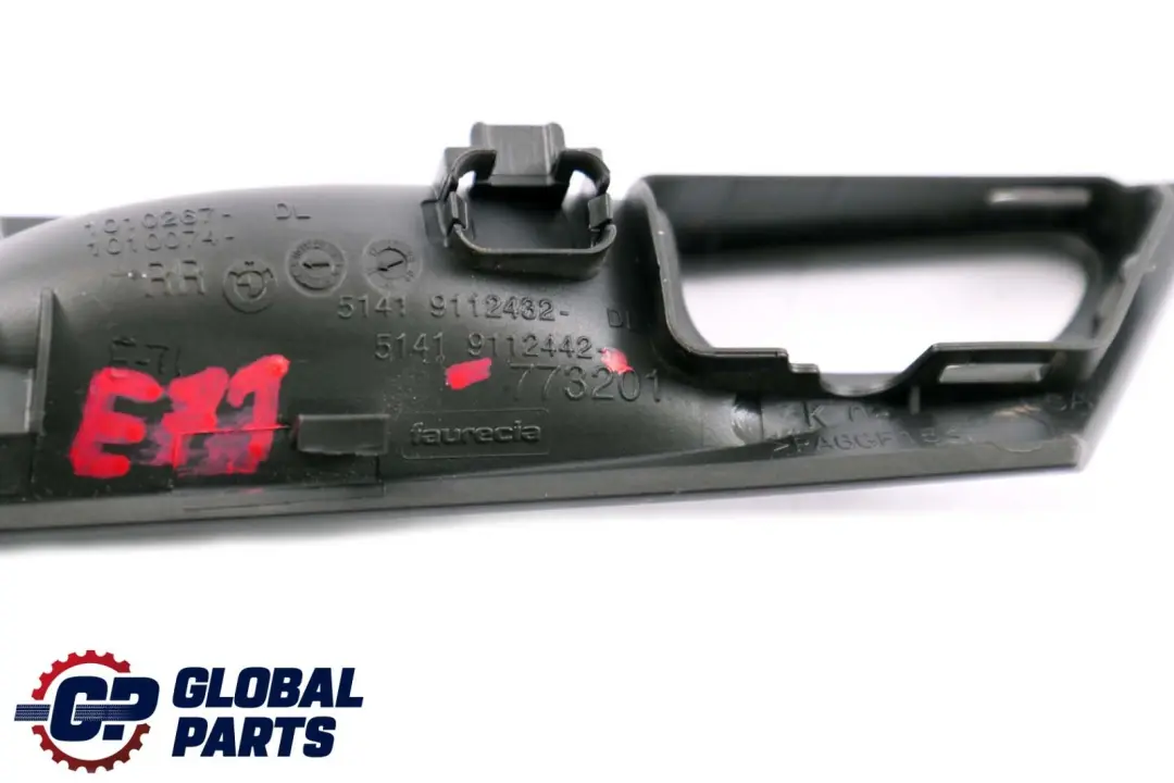 BMW X6 Series E71 Inside Rear Right Door Opener Cover O/S Black - SKU 9112442 - Part number 9112442