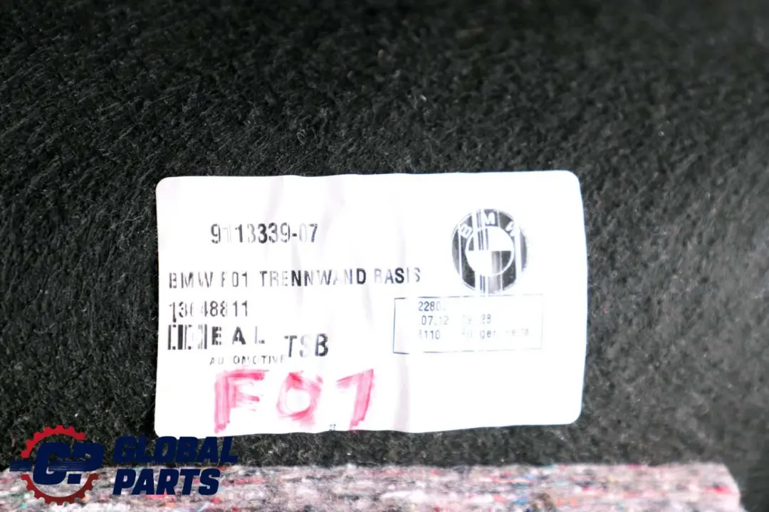 BMW F01 F02 LCI Pannello Divisorio Baule Grigio - SKU 9113339 - Numero di parte 9113339