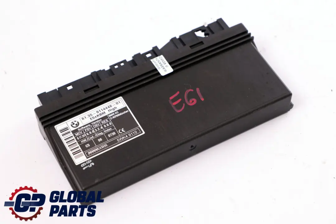 Body Control Module ECU Control Unit High to BMW 5 Series E61 Touring with Part number 9114448 BMW 5 Series E61 Touring Body Control Module ECU Control Unit High - SKU 9114448 - Part number 9114448