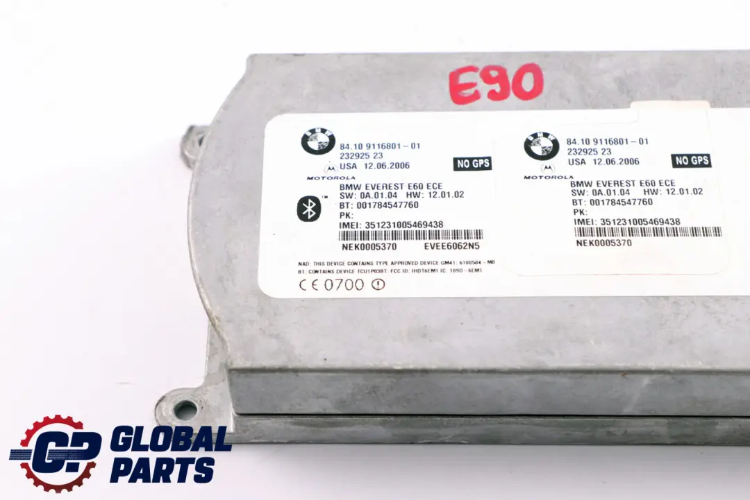  Modulo Vivavoce BMW E60 E90 Everest Motorola Telefono Senza GPS - SKU 9116801 - Numero di parte 9231093