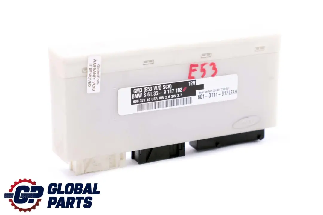 Body Control Module Unit ECU GM3 W/O SCA Lear to BMW X5 Series E53 with Part number 9117102 BMW X5 Series E53 Body Control Module Unit ECU GM3 W/O SCA Lear - SKU 9117102 - Part number 9117102