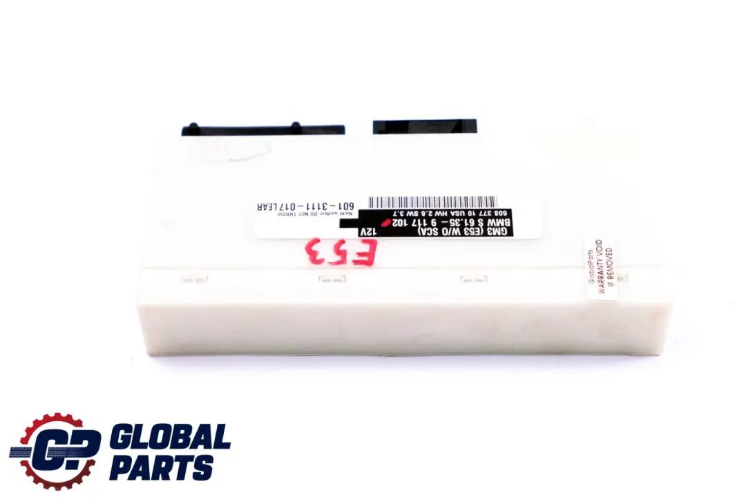 Body Control Module Unit ECU GM3 W/O SCA Lear to BMW X5 Series E53 with Part number 9117102 BMW X5 Series E53 Body Control Module Unit ECU GM3 W/O SCA Lear - SKU 9117102 - Part number 9117102