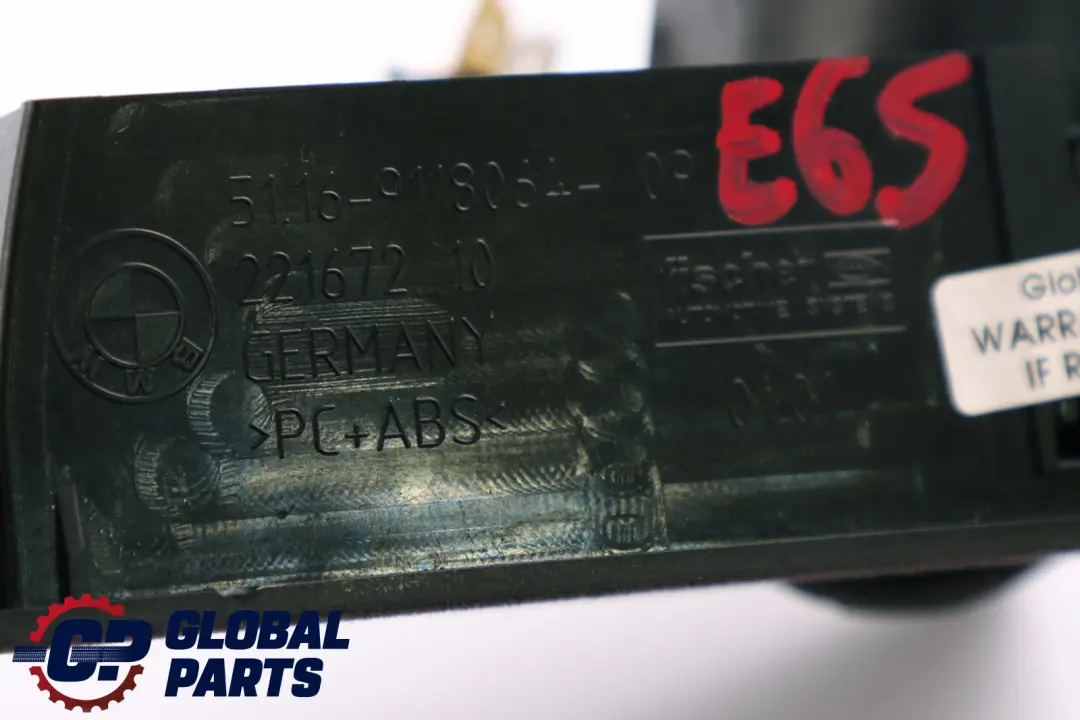 BMW 7 E65 E66 Admission Accoudoir Central Bac de Rangement - SKU 9118064 - Numéro de pièce 9118064