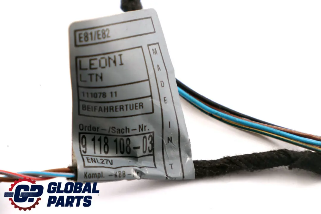 BMW 1 er E81 E82 Kabelsatz Tür Beifahrerseite 9118109 - SKU 9118108 - Teilenummer 9118108