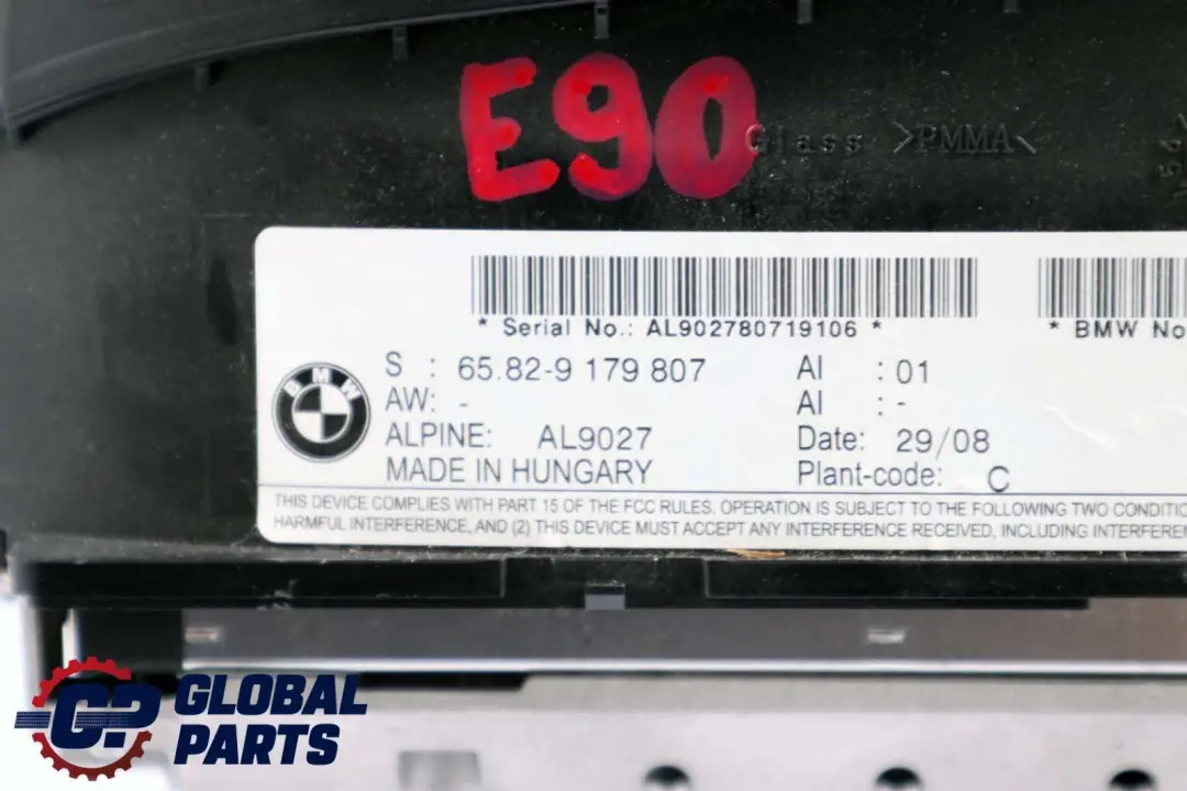 BMW 3 er E90 E91 E92 E93 Bordmonitor 8,8" - SKU 9118722 - Teilenummer 9179807