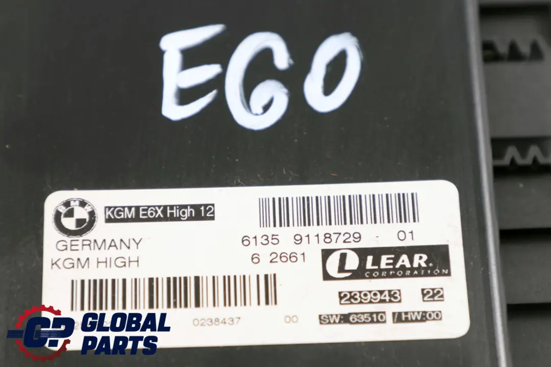 Body Gateway Module KGM HIGH LEAR to BMW 5 Series E60 with Part number 9118729 BMW 5 Series E60 Body Gateway Module KGM HIGH LEAR - SKU 9118729-2 - Part number 9118729