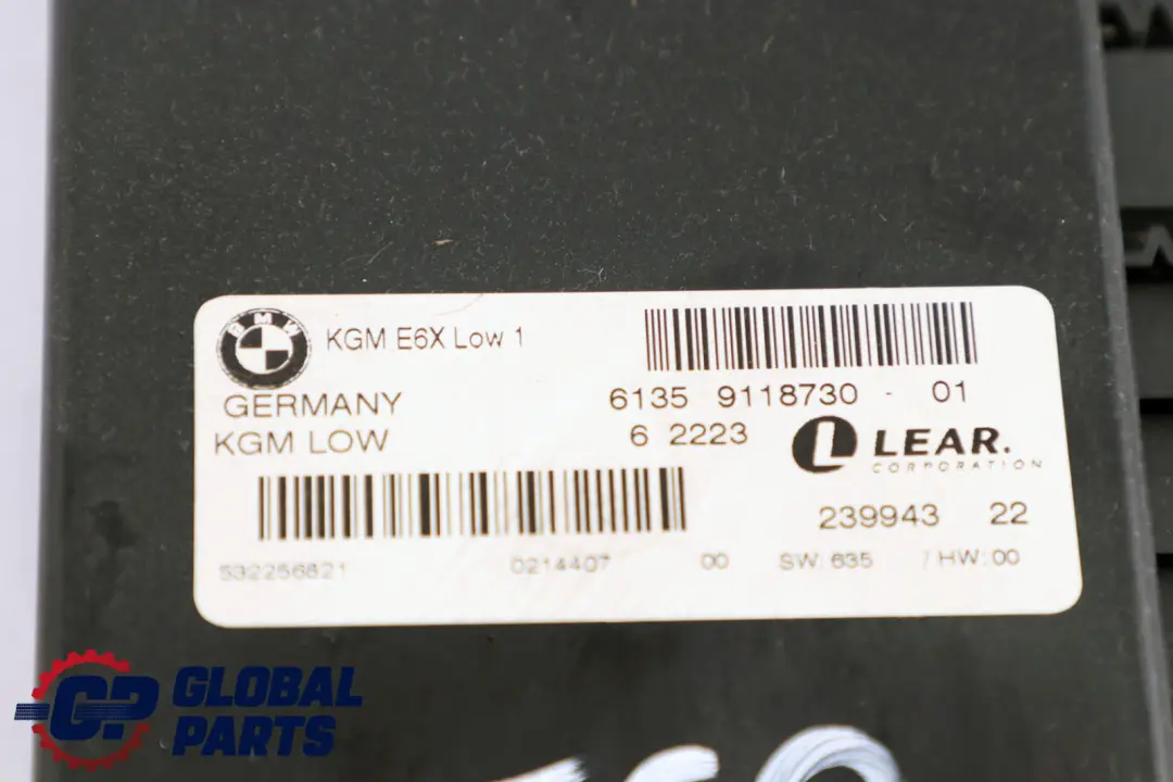 BMW 5 6 Series E60 E61 E63 Body Gateway Module KGM LOW LEAR 6135 - SKU 9118730 - Part number 9118730