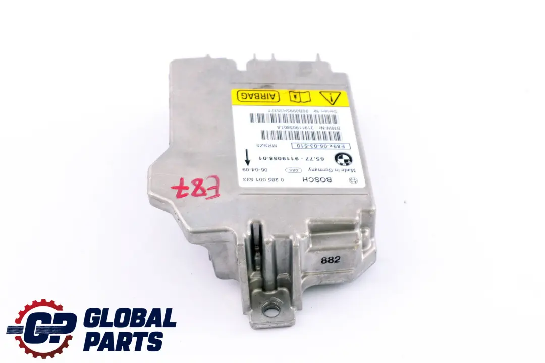 Airbag Control Unit ECU NO CRASH DATA BMW E81 E87 E90 E91 - SKU 9119058 - Part number 9119058