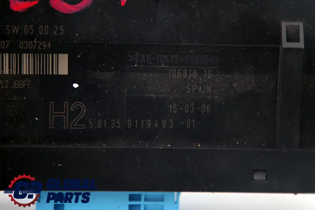 ECU Centralina Unita H2 PL2 Jbbfe 6 per BMW E87 con numero di parte 9119493 BMW E87 ECU Centralina Unita H2 PL2 Jbbfe 6 - SKU 9119493 - Numero di parte 9119493