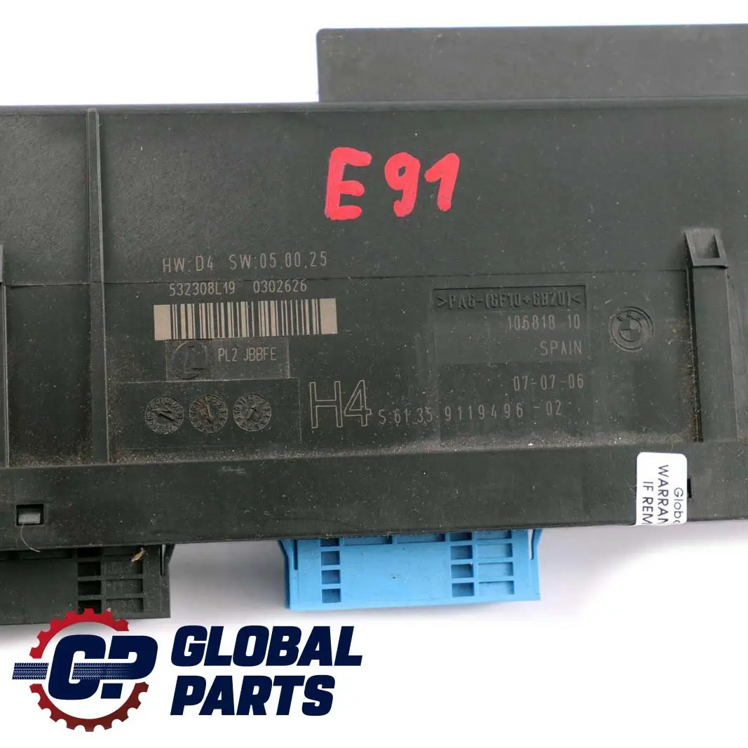 BMW E91 ECU Modulo De Control del Cuerpo H4 Caja Electronica PL2 JBBFE - SKU 9119496 - Número de pieza 9119496