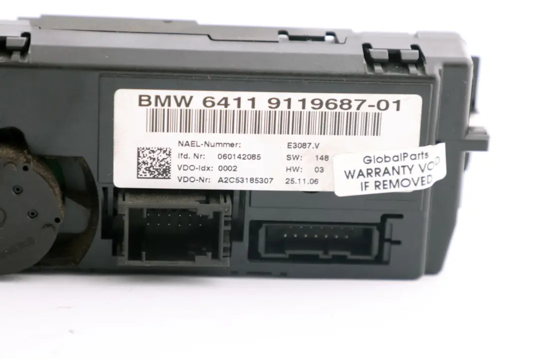 BMW 3 Series E92 E93 Automatic Heater Air Conditioning A/C Control Panel - SKU 9119687 - Part number 9119687