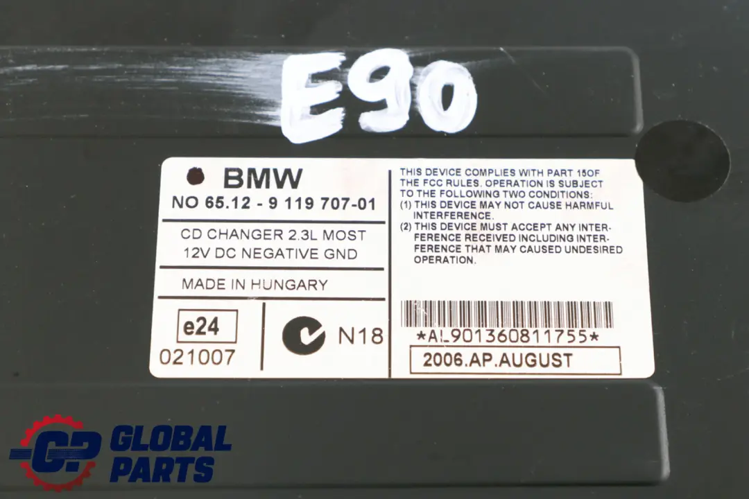 BMW E87 E90 Zmieniarka CD Bez Magazynka - SKU 9119707 - Numer Części 9181326