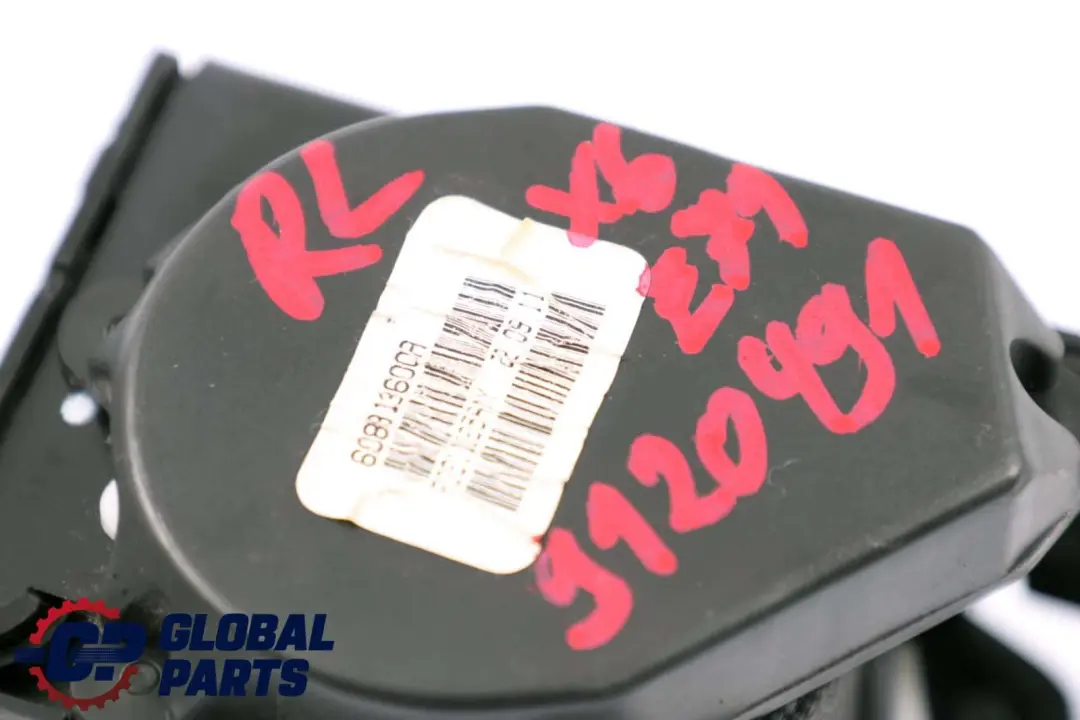 BMW X6 E71 Rear Left N/S Seat Upper Belt Schwarz Black - SKU 9120491 - Part number 9120491