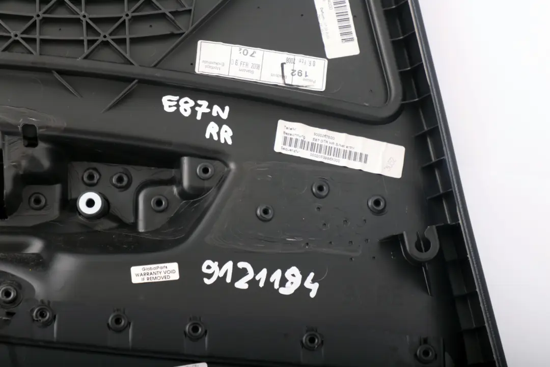 BMW 1 SERIES E87N LCi DOOR CARD LINING PANEL REAR RIGHT O/S NETWORK ANTHRAZIT - SKU 9121194 - Part number 51419121194