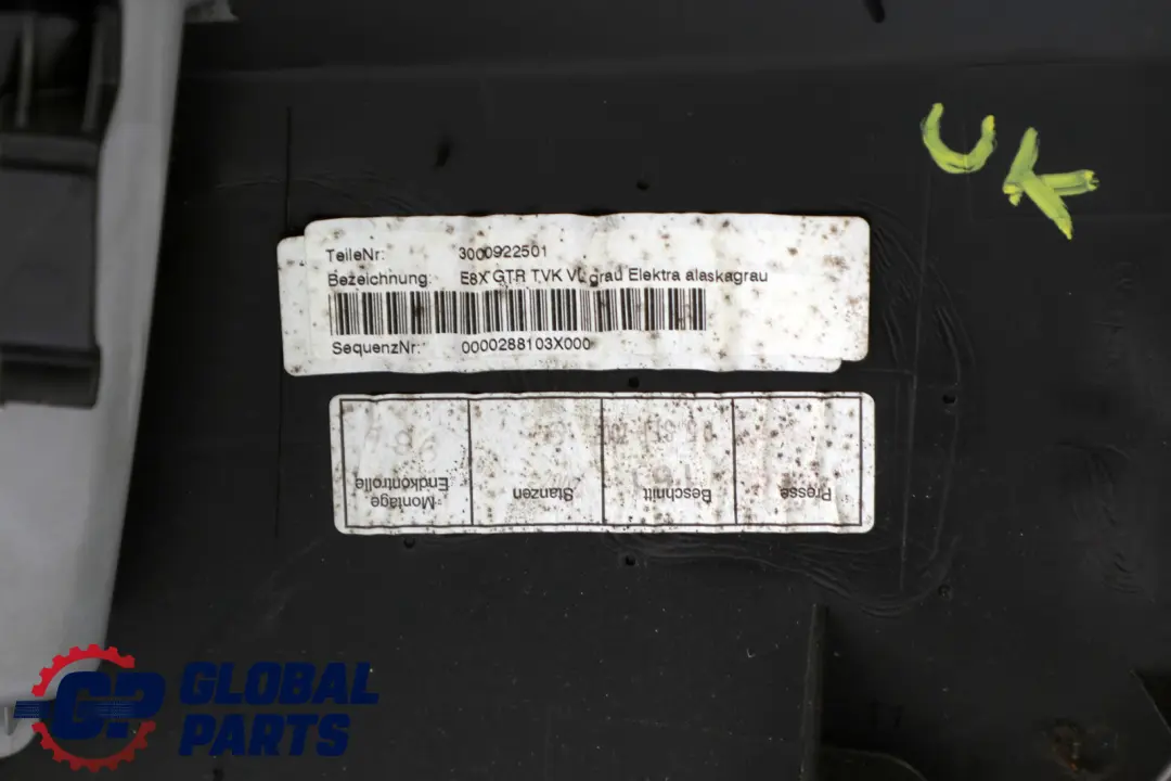 Door Lining Card Cloth Front Left N/S Elektra Alaskagrau Grey to BMW 1 Series E81 with Part number 9121231 BMW 1 Series E81 Door Lining Card Cloth Front Left N/S Elektra Alaskagrau Grey - SKU 9121231 - Part number 9121231