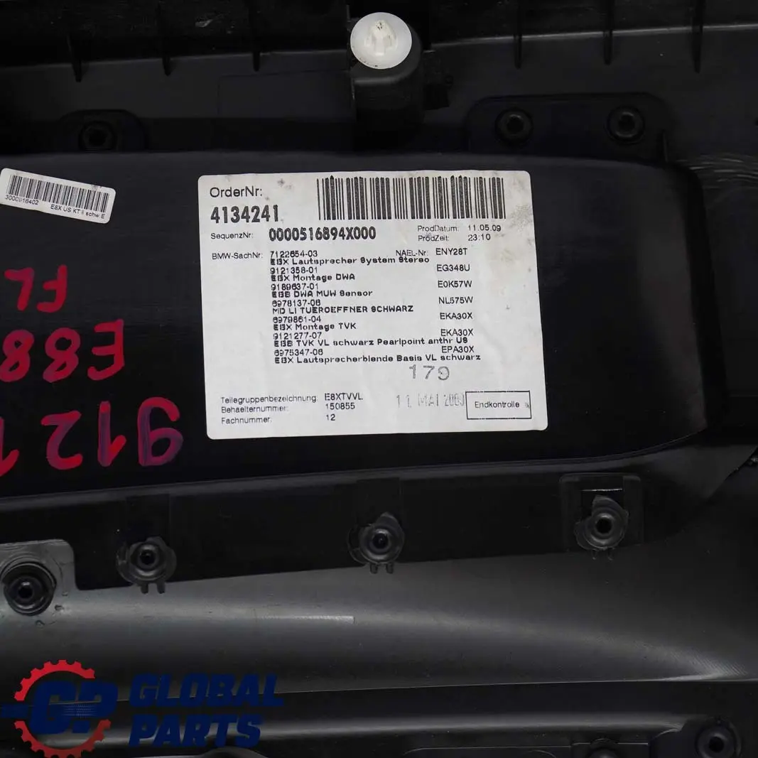 BMW 1 E88 Cabrio Front Left N/S Trim Panel Door Card Cloth Fabric Pearlpoint - SKU 9121277 - Part number 9121277
